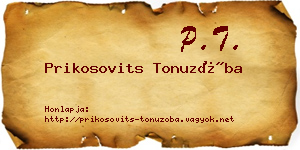 Prikosovits Tonuzóba névjegykártya